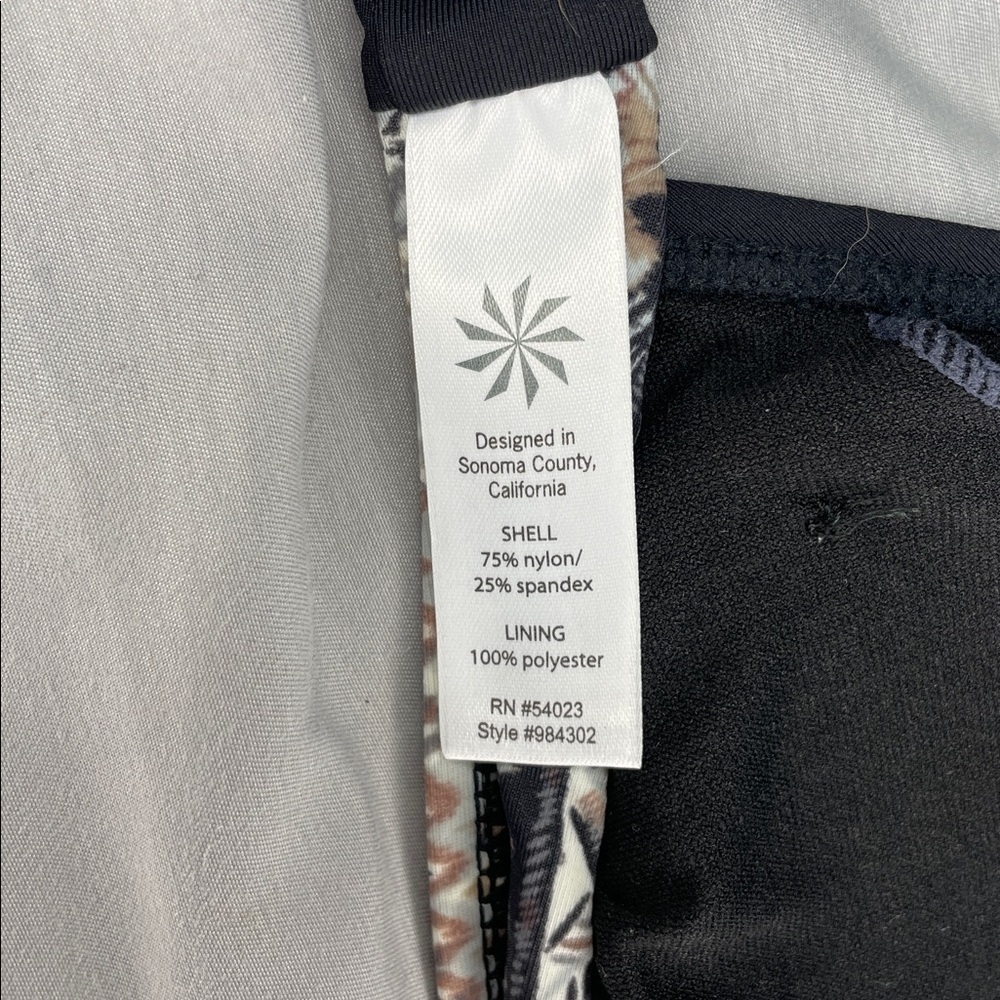 Athleta Like New Black Aztec Patterned Bikini Top Adjustable Padding Size Small - Picture 3 of 5